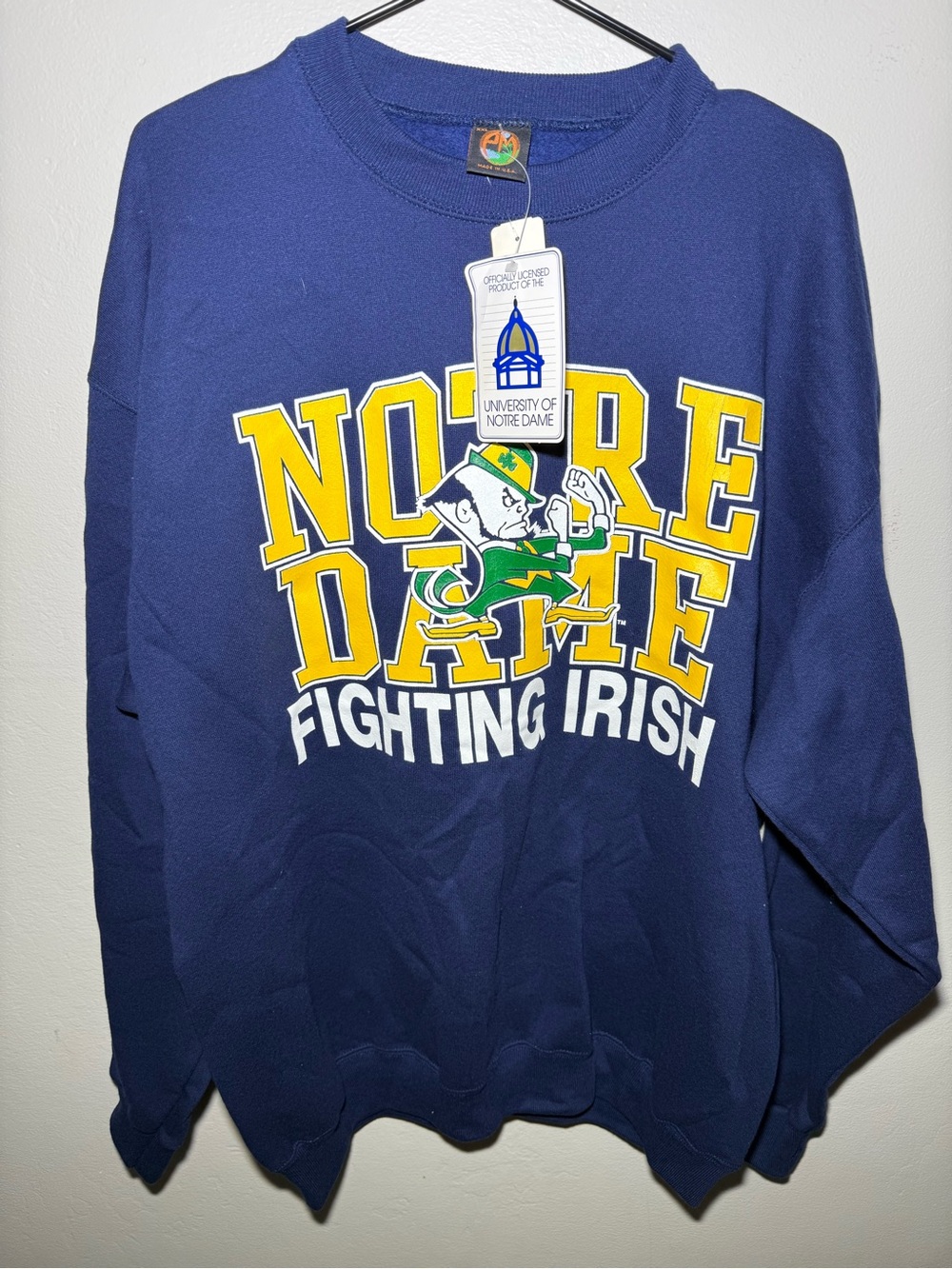 Men's Navy Crewneck Sweater - Fighting Irish
